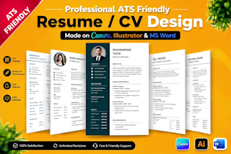 create, edit and design ats friendly resume,cv, cover letter