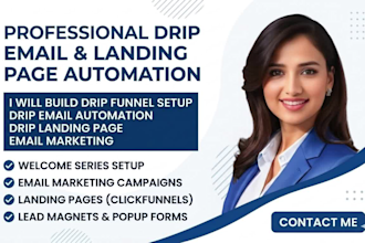 setup drip email automation drip landing page email marketing drip sales funnel