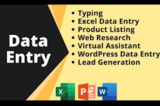 data entry ,web research, and data collection