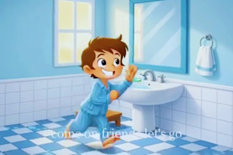 create a creative and educational ai kids learning video, 3d ai anime animation