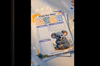 design custom kids activity book, worksheets and printables