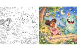 draw whimsical watercolor children story book illustration