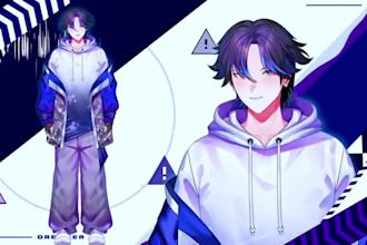 design and rig custom live2d vtuber model anime vtuber rigging 3d nsfw vtuber