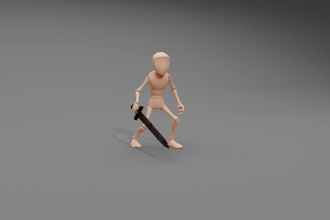animate game ready 3d character loops idle walk run attack