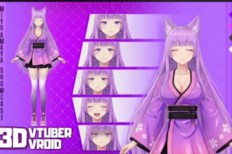 create 3d character models for vtuber, anime, 3d rigging, vroid or vrchat