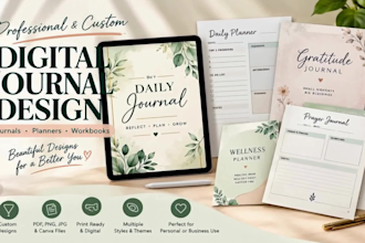 design a professional digital journal and planner