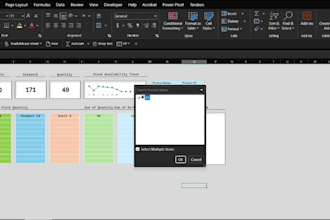 create an excel inventory management dashboard and stock tracker
