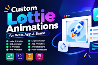 create lottie animation, json, GIF, UI, and web animations