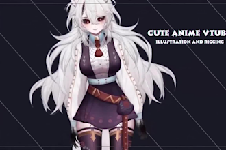design and rig full body anime live2d vtuber model with expressions and physics