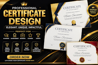 design professional certificate, award and diploma templates