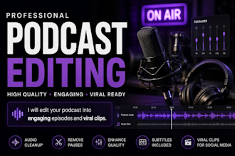 edit your podcast into professional and viral ready episodes