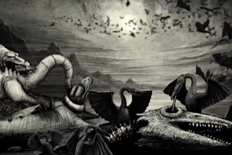 2d traditional line art ,hand drawn video,frame by frame, black and white video