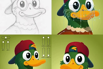 create character mascot rive, lottie animation web and app