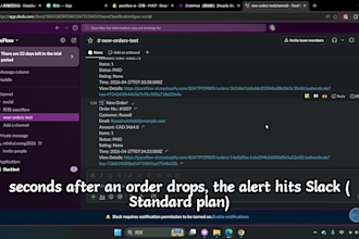 build shopify slack google sheets order automation in 24h