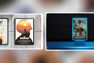 create  a professional, unique, clean, movie poster