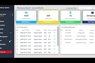 build a full pharmacy management system with pos billing and inventory