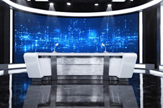 design a realistic virtual studio background for youtube and zoom