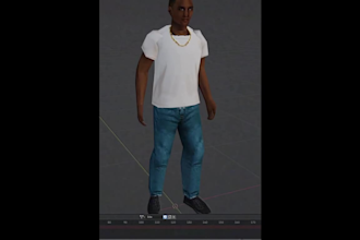 create ps1 ps2 3d low poly character for game and animation