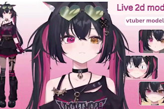 draw and rig live2d vtuber model 2d vtuber model anime vtuber live 2d vtuber