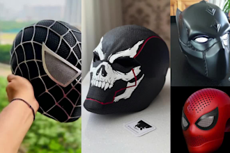 3d print, paint and ship custom 3d mask halloween mask, 3d helmet and cosplay