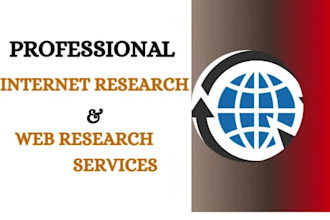 do internet research, market analysis, web research data collection for business