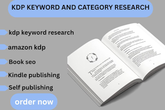 do amazon KDP keywords, category, write and do  research for your kd