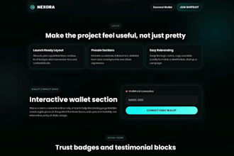 create a modern crypto web3 landing page for token presale