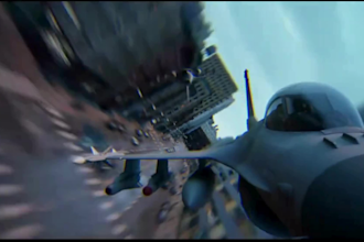 create cinematic 3d jet chase animation jet flythrough and city in unreal engine