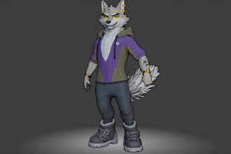 create custom 3d vrchat furry avatar model vtuber character vrc avi vr fursona