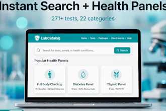 build a diagnostic lab test catalog website for your lab