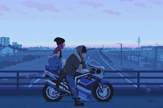 do 16bit 32bit pixel art character spritesheet animation, game assets, lofi loop