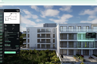 create an interactive 3d apartment selector web app for real estate