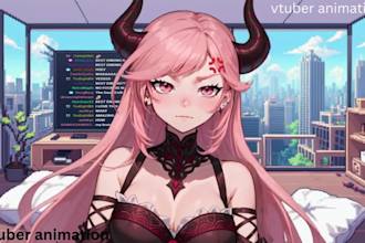 design and rig female nsfw vtuber live2d vtuber model rigging vtuber commission