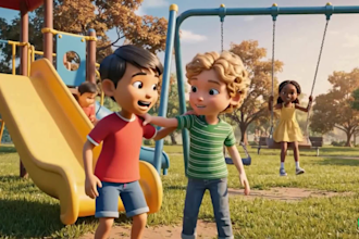 create 2d and 3d animated kids videos