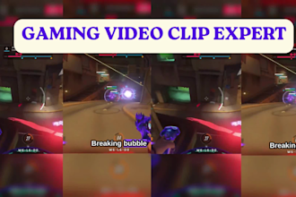 edit twitch vods, kick vods highlights for gaming streamers on youtube or tiktok