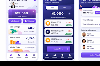 modern fintech mobile app UI UX design in figma
