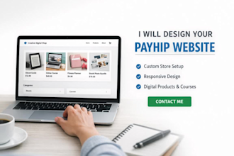 design a professional payhip website or payhip store to sell digital products