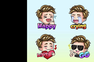 draw emotes, twitch emotes, chibi emotes, vtuber for stream
