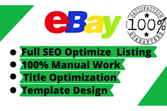 do ebay listing, ebay product listing, ebay SEO listing, ebay lister