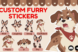 draw furry stickers for telegram, discord and sticker pack