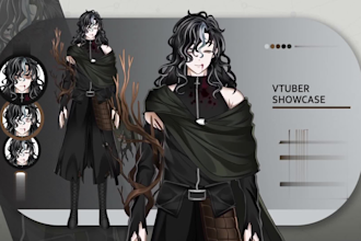 design vtuber model live2d vtuber rigging anime character design live2d model
