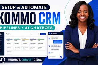 setup and automate your kommo CRM with pipelines and ai chatbots