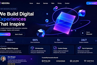 create interactive 3d website with three js, webgl, gsap, spline animation