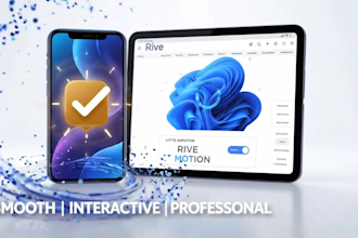create animated icons lottie animation and rive motion