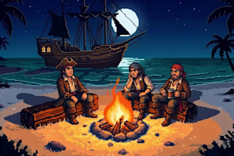 create 2d pixel art scene, animated vtuber background and lofi animation