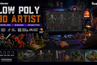 do 3d character modelling low poly game assests animation in blender