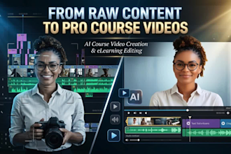 do ai course video creation, edit online course video, elearning training course