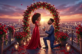create 3d pixar style ai animation and romantic proposal videos