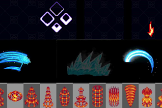 create pixel visual effect, particle effect, props, spell animation, skill icon