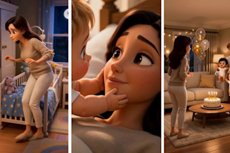 do disney pixar style animation 3d cartoon stories for kids, disney ai animation